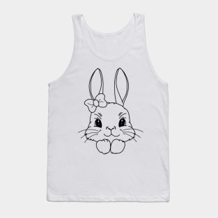 Funny and Cute  Rabbit ,happy Easter cartoon, Cartoon style Tank Top